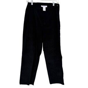 SUSAN GRAVER STYLE BLACK MICRO CORDUROY HIGH RISE PANTS - M
